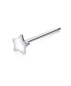 Star Shaped Silver Straight Nose Stud NSKA-03